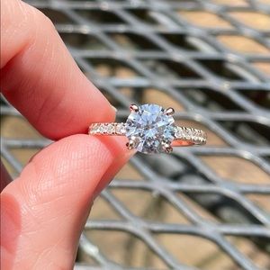 NEW 925 Sterling Silver 1.25 CT Round Diamond Solitaire Ring Rose Gold